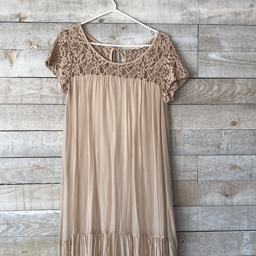 Keysha Silk Ruffle Maxi Dress Lace top - Picture 5 of 13